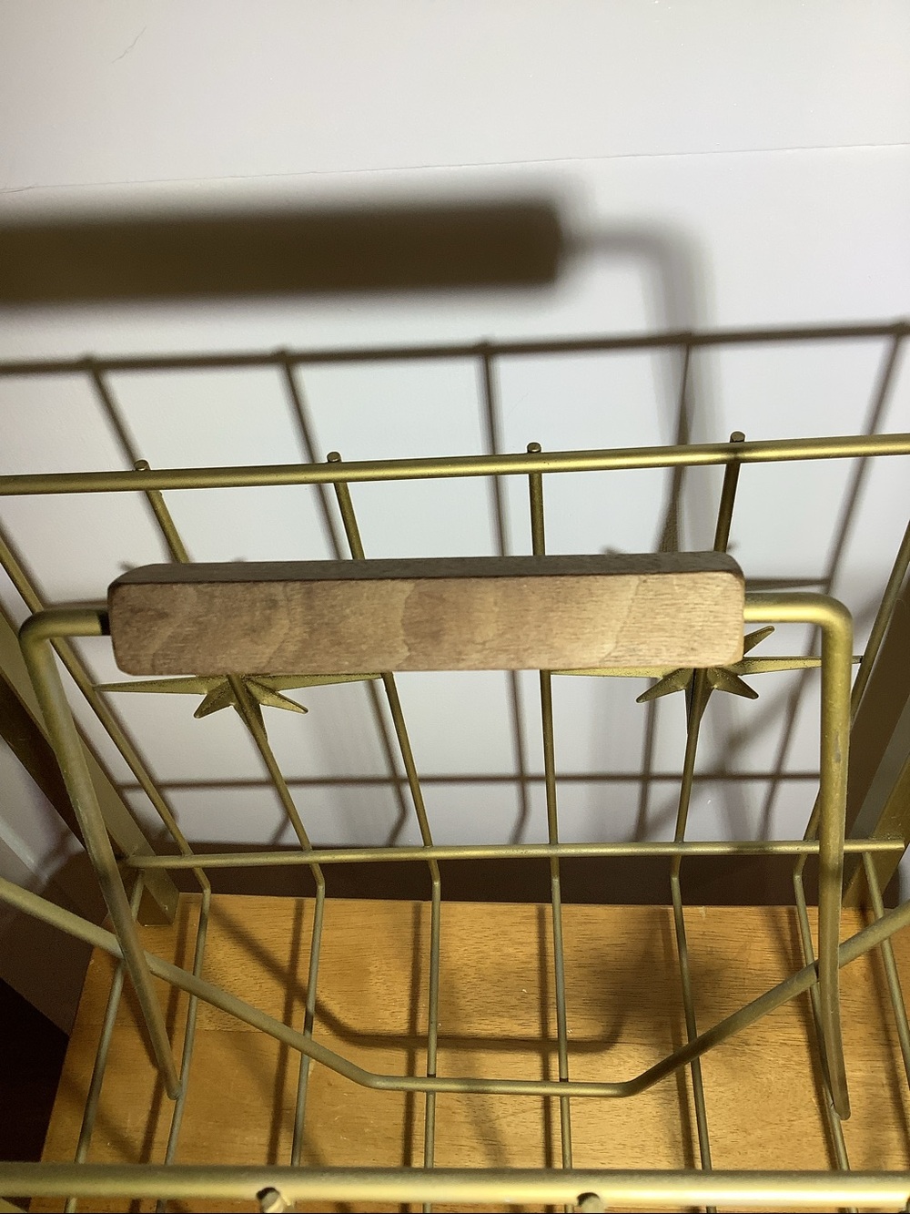 Vintage MCM Metal Atomic Starburst Record~Magazine~Rack Holder With Wood Handle - Picture 10 of 10